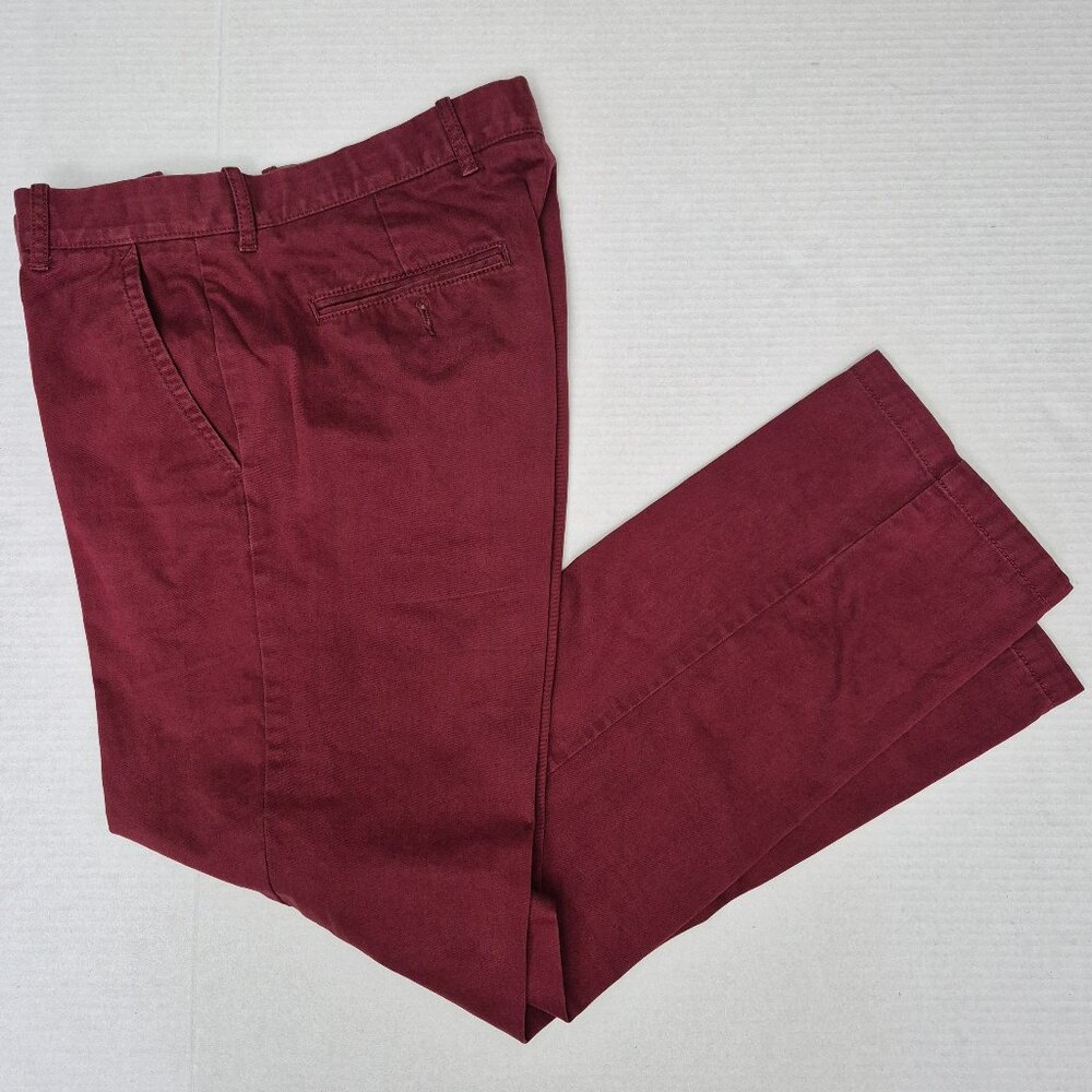 Tommy Hilfiger Chino Pants Mens W30 L30 Maroon Burgundy Regular Straight Fit